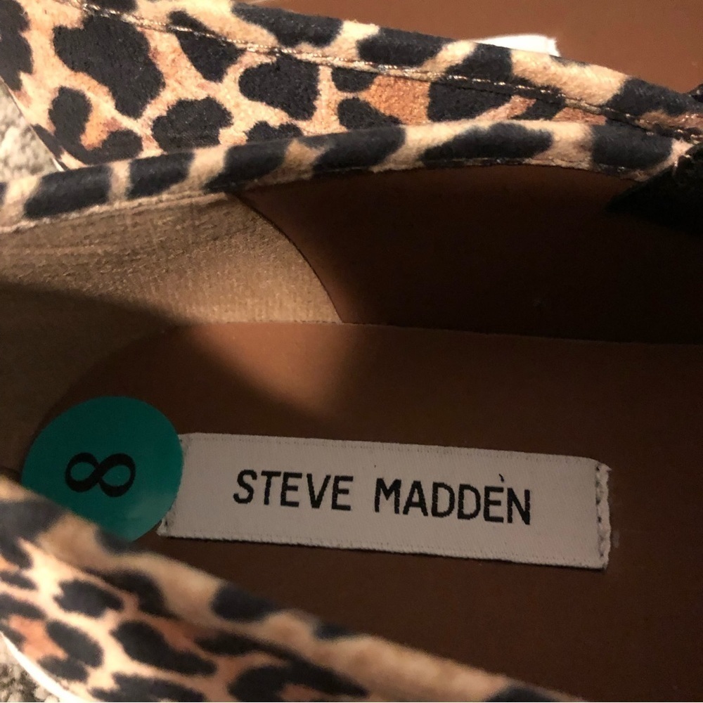Steve Madden Safary Leopard Print Slides Size 8 - image 7